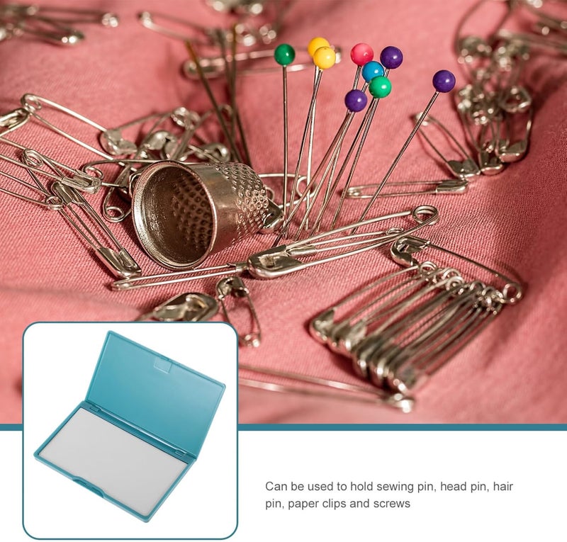 NUOBESTY Sewing Needle Case Magnetic Needle Case Sewing Needle Storage Slim Line Magnetic Box Pin Holder Small Metal Objects Organizer Blue Sewing Supply Organizer - Image 5